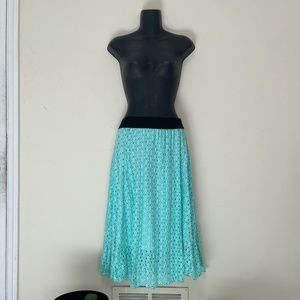LuLaRoe Azure Skirt - Teal Knitted Pattern - Size XS